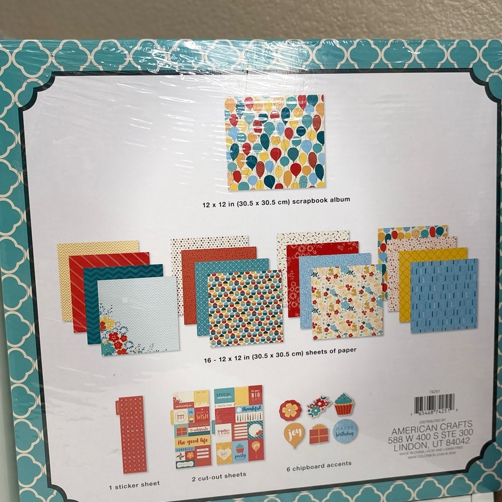 NWT Colorbok Celebration Scrapbook Kit Album + Papers Stickers Chipboard Accents - Picture 2 of 4